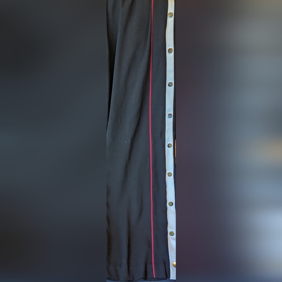 EUC bar III black white/red stripes on sides silver tone buttons open to knee - Picture 10 of 12